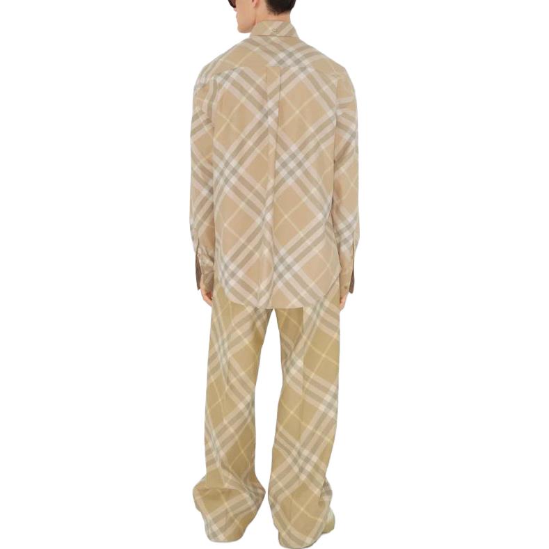 Purchase Burberry 菱形格紋長袖襯衫 米色 80821941