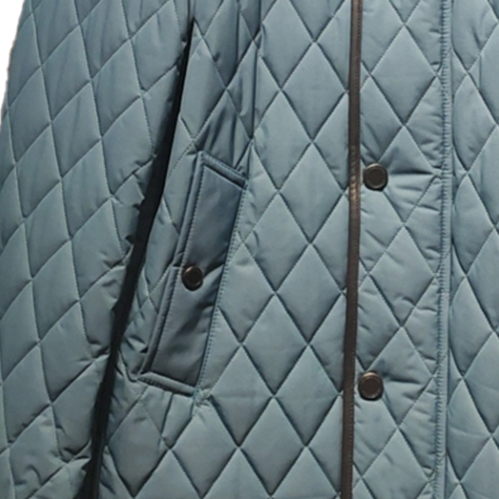 Burberry  Diamond Quilted Cotton Jacket Single Breasted - Light Blue-Grey. 80391491 圖 5
