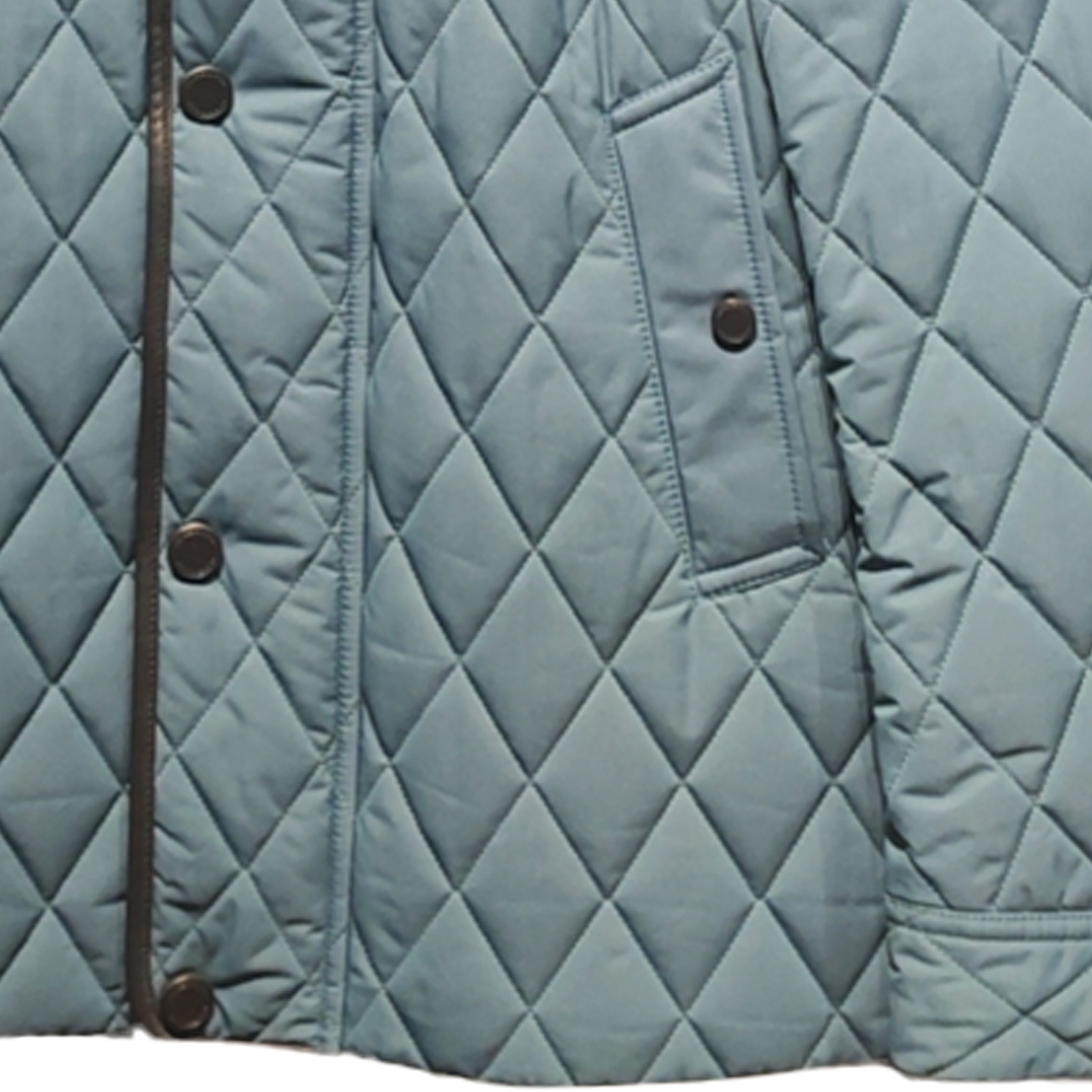Burberry  Diamond Quilted Cotton Jacket Single Breasted - Light Blue-Grey. 80391491 圖 6