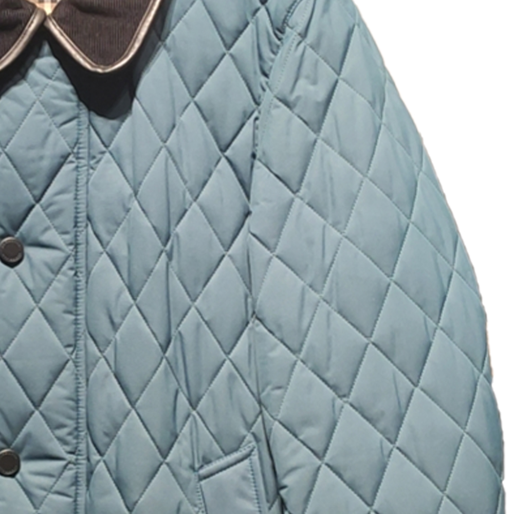 Burberry  Diamond Quilted Cotton Jacket Single Breasted - Light Blue-Grey. 80391491 圖 7