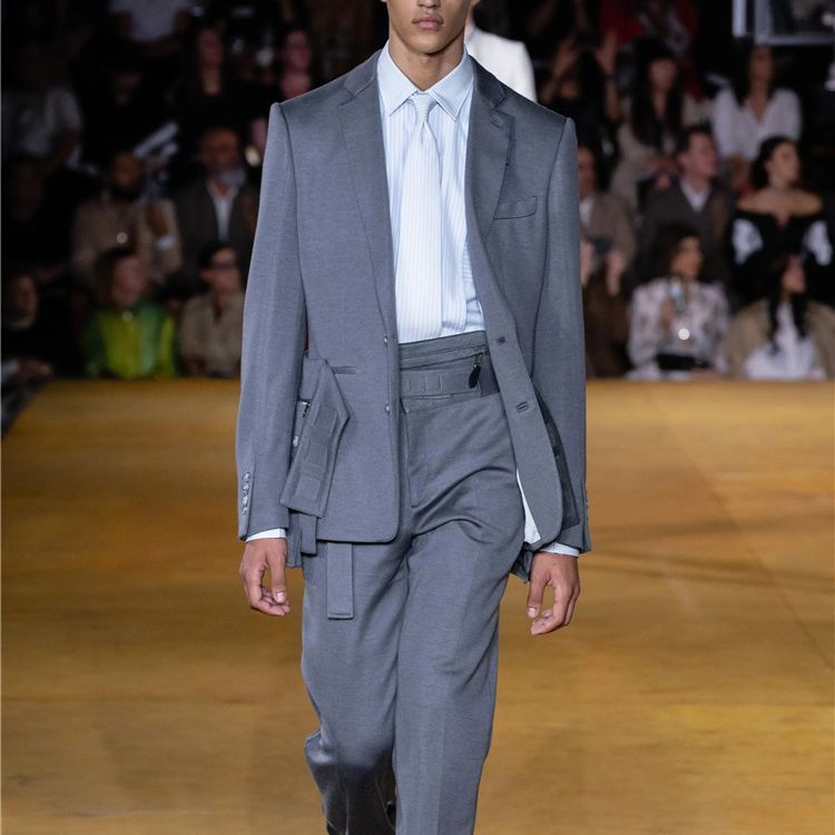 Burberry  Double-Breasted Solid Gray Casual Workwear Blazer Jacket. 45592391 圖 5