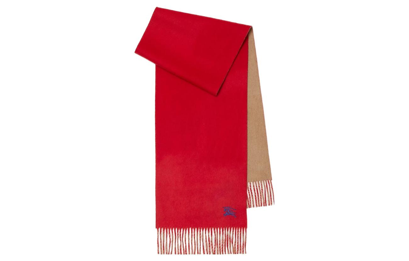 Burberry  Double-Sided Warm Wool Scarf with Tassels in Red. 80778231 圖 2