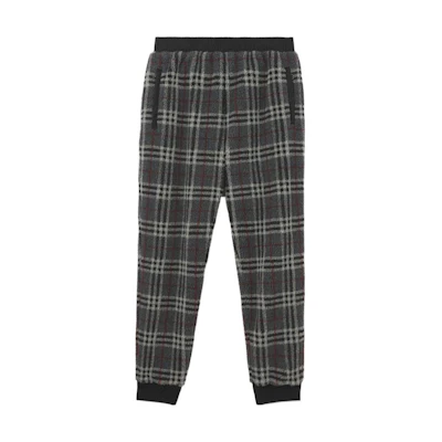 Burberry Elastic Waist Checkered Casual Pants - Dark Grey 80458871
