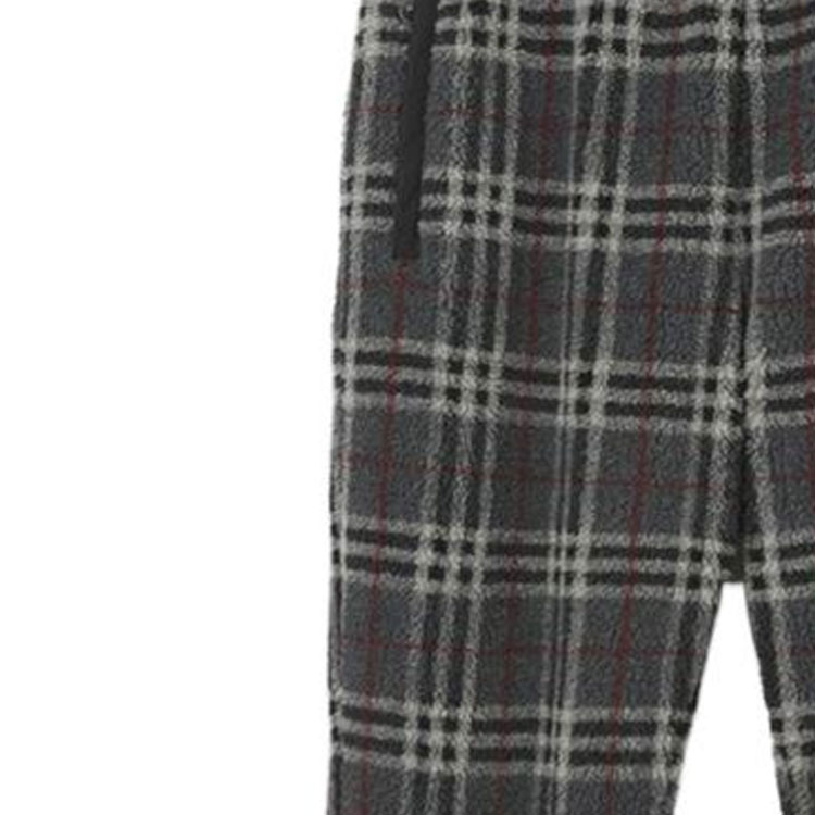 Details for Burberry Celana Kasual Pinggang Elastis Kotak-Kotak - Abu Gelap 80458871