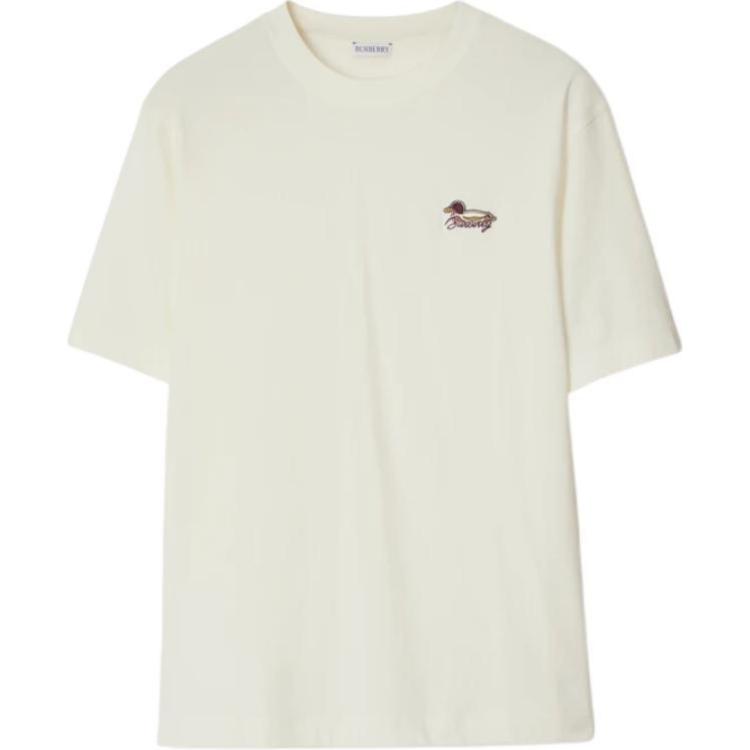 Order 버버리 자수 오리 그래픽 크루 넥 티셔츠 초크 컬러. 80959281