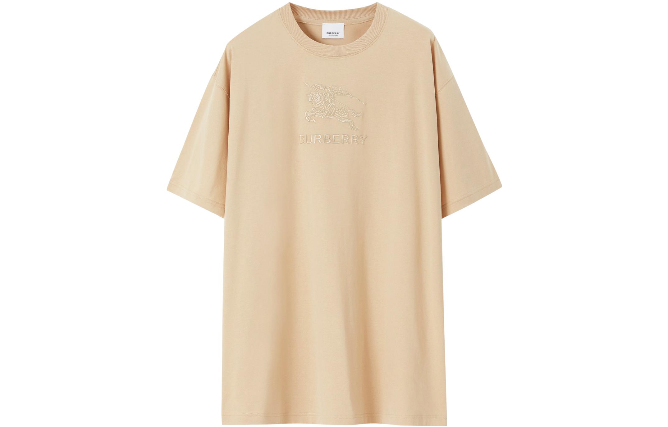 Buy Burberry  Embroidered Letter Oversized T-Shirt Khaki Color. 80727491