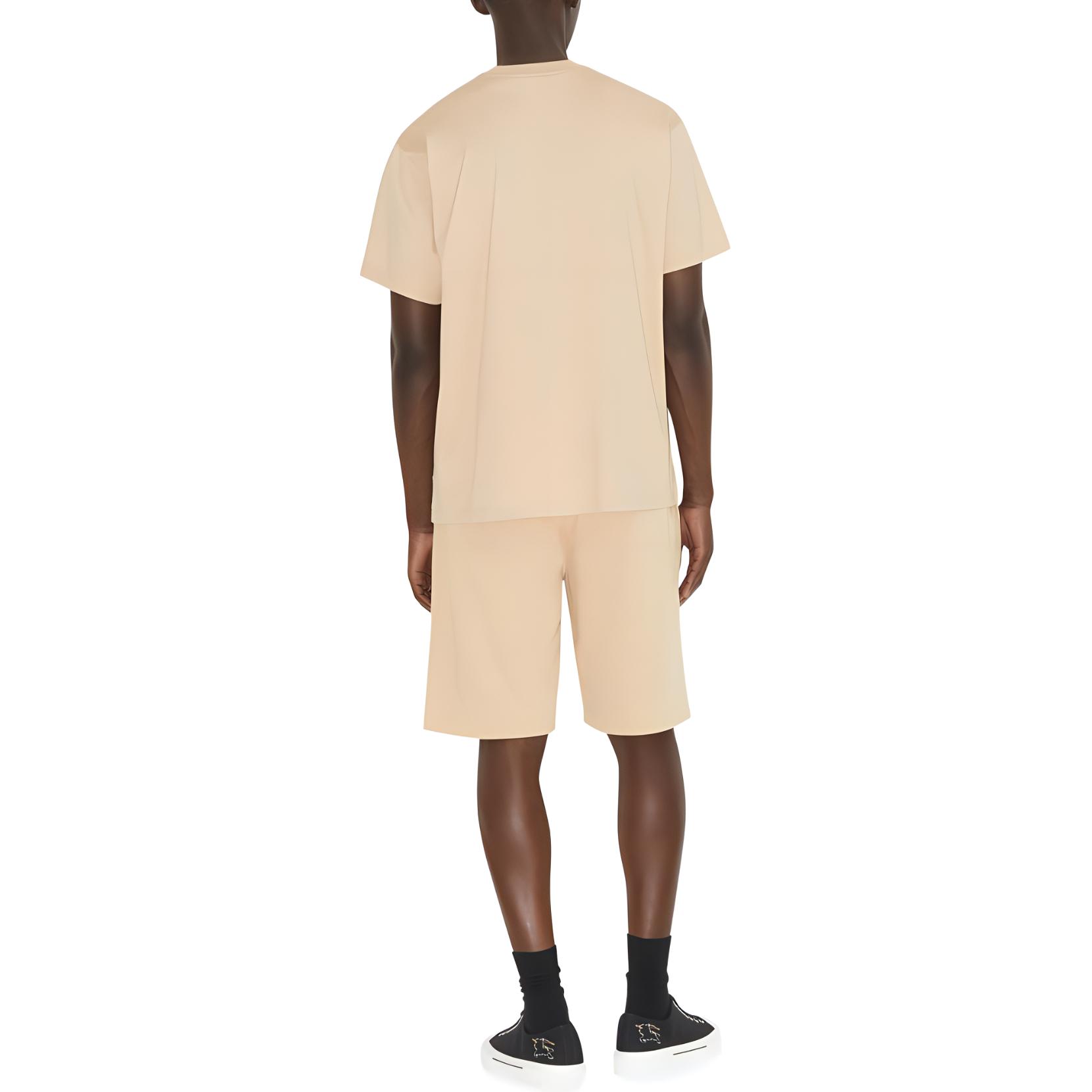 Shop Burberry  Embroidered Letter Oversized T-Shirt Khaki Color. 80727491