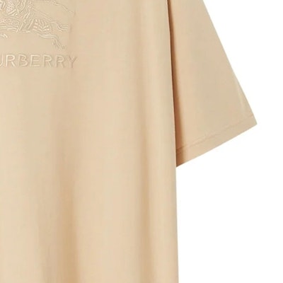 Burberry Embroidered Letter Oversized T-Shirt Khaki Color. 80727491 Details for Burberry Embroidered Letter Oversized T-Shirt Khaki Color. 80727491