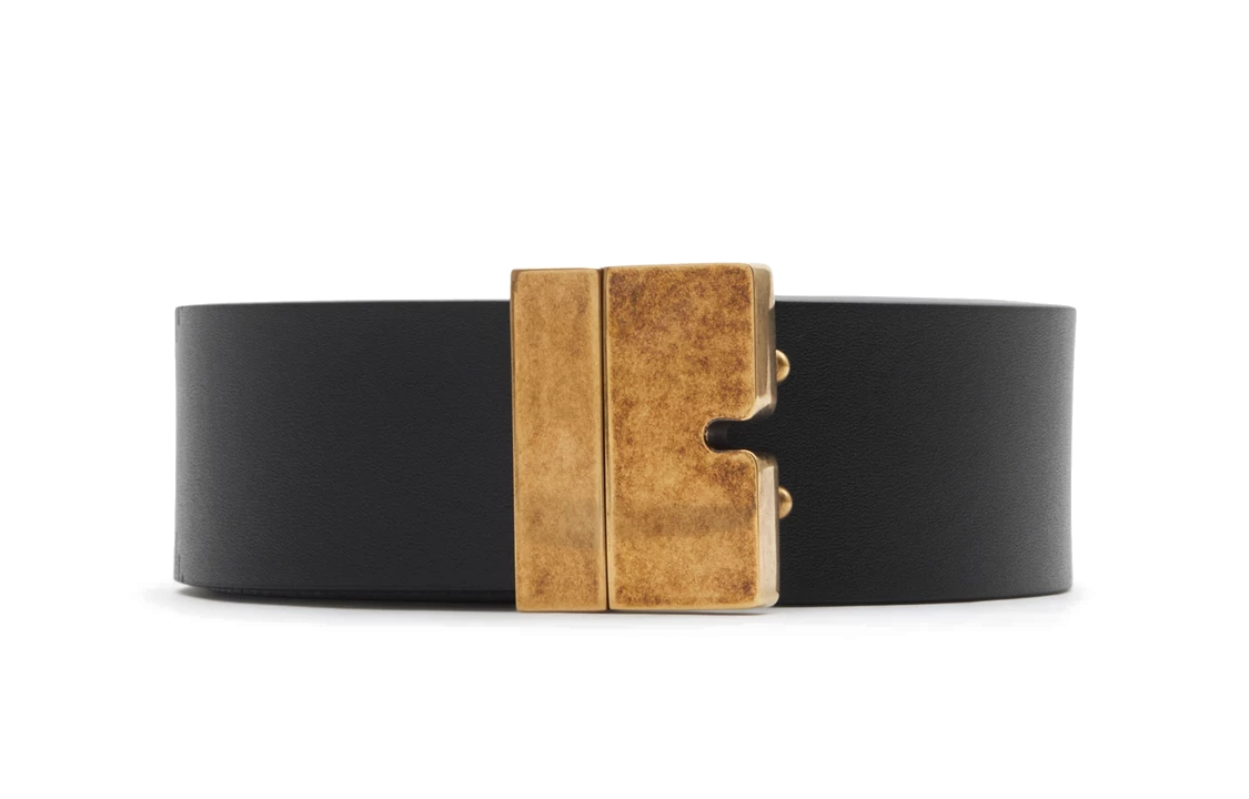 Burberry  Engraved Letter Calfskin Leather Belt Black 3.5CM Wide. 80808021