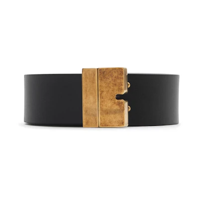 Burberry Engraved Letter Calfskin Leather Belt Black 3.5CM Wide. 80808021
