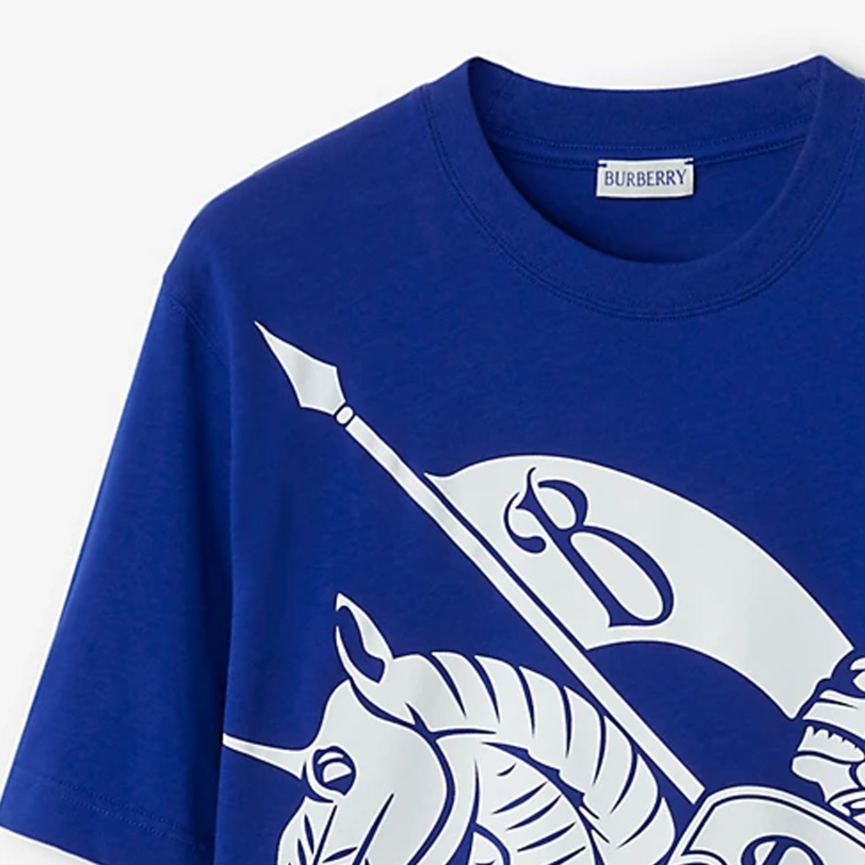 Cheap 버버리 이퀘스트리언 나이트 프린트 크루넥 티셔츠 나이트 블루. 80897431