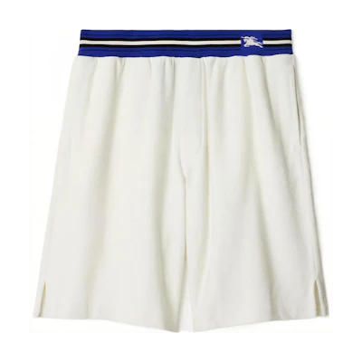 Burberry Equestrian Logo Loose Fit Drawstring Shorts - White 80900601