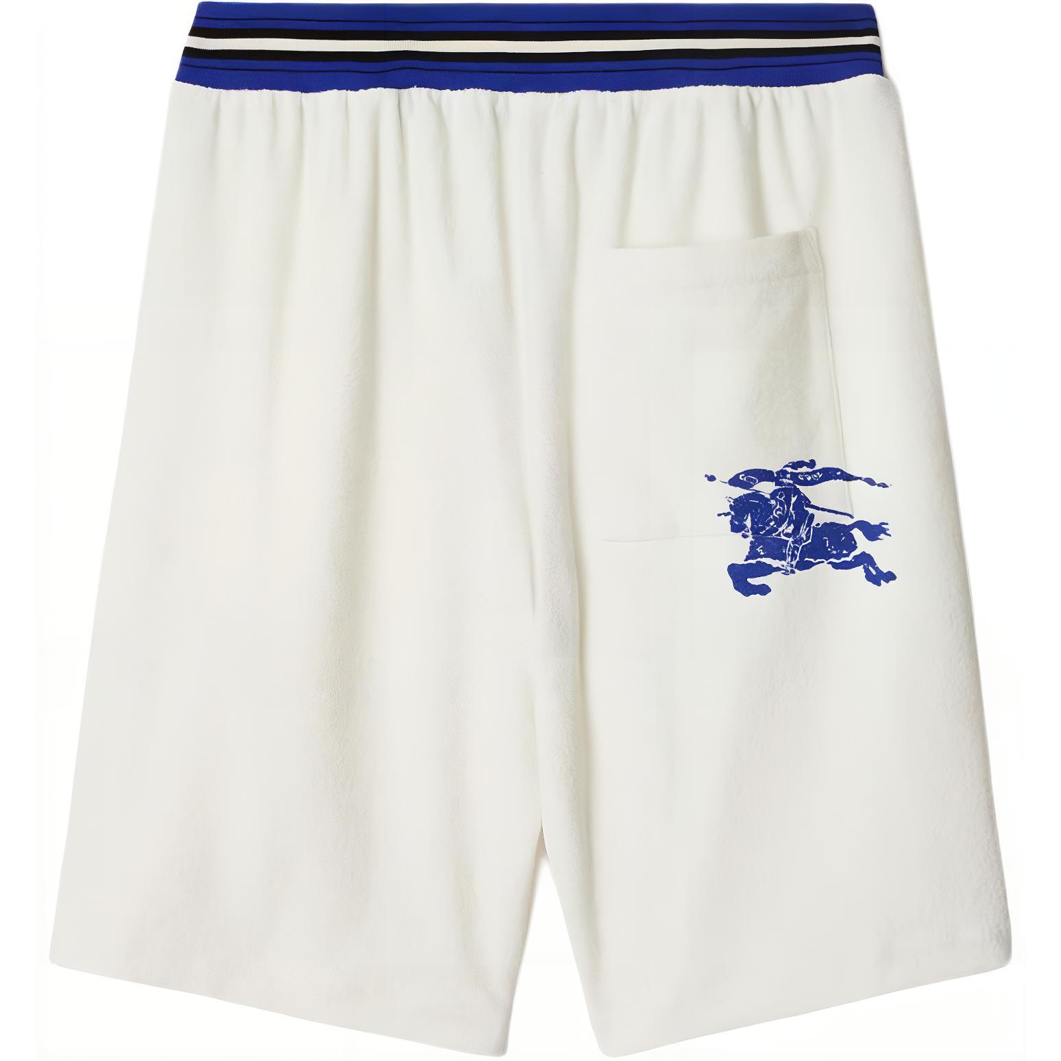 Burberry  Equestrian Logo Loose Fit Drawstring Shorts - White 80900601 圖 3