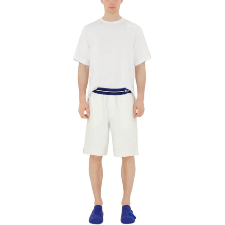Burberry  Equestrian Logo Loose Fit Drawstring Shorts - White 80900601 圖 4
