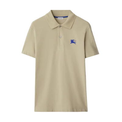 Burberry Equestrian Logo Slim Fit Short Sleeve Polo Shirt Beige. 80914221