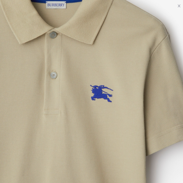 Cheap Burberry  Equestrian Logo Slim Fit Short Sleeve Polo Shirt Beige. 80914221