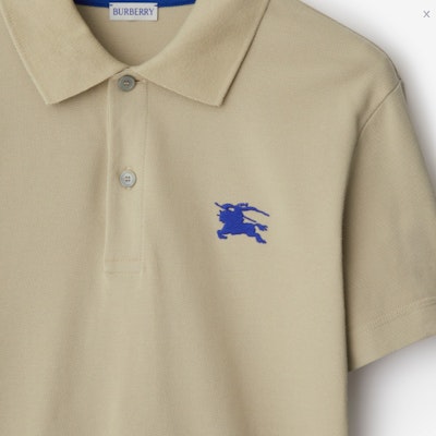 Burberry Equestrian Logo Slim Fit Short Sleeve Polo Shirt Beige. 80914221 Cheap Burberry Equestrian Logo Slim Fit Short Sleeve Polo Shirt Beige. 80914221