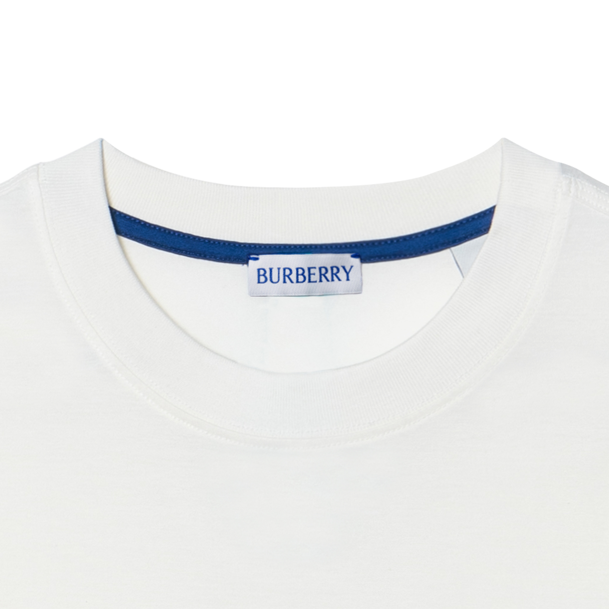 Burberry  Equestrian Print Slim Fit Crewneck T-Shirt in Salt Crystal. 80882951 圖 7