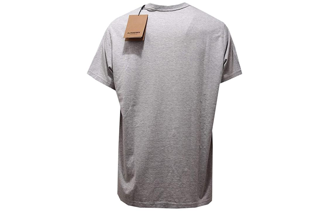 Lookbook 博柏利灰色修身圆领标志印花T恤。 8014023