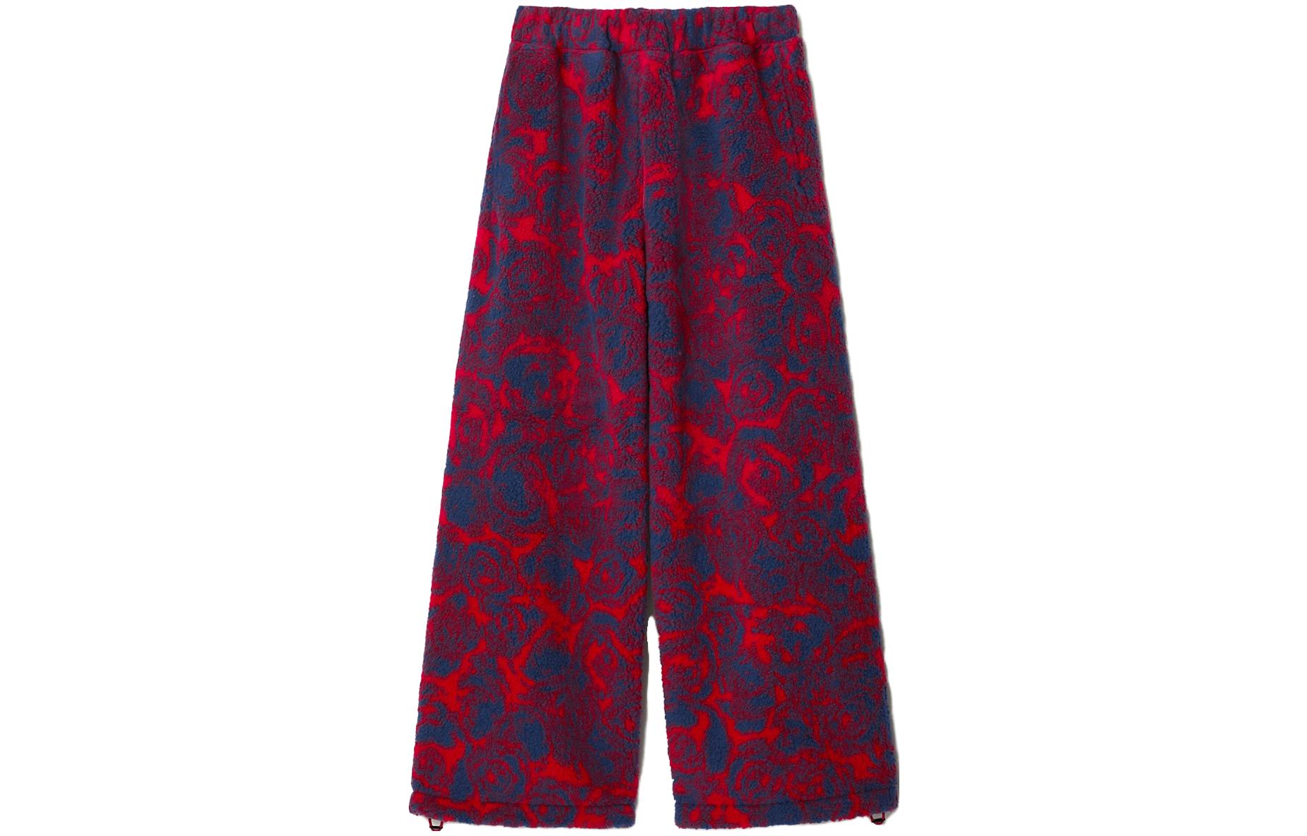 Order Burberry Celana Kasual Pinggang Elastis Motif Bunga Straight-Leg Multicolor 80774011