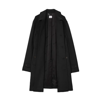 Burberry FW22 Solid Color Single-Breasted Long Coat Black 80581311