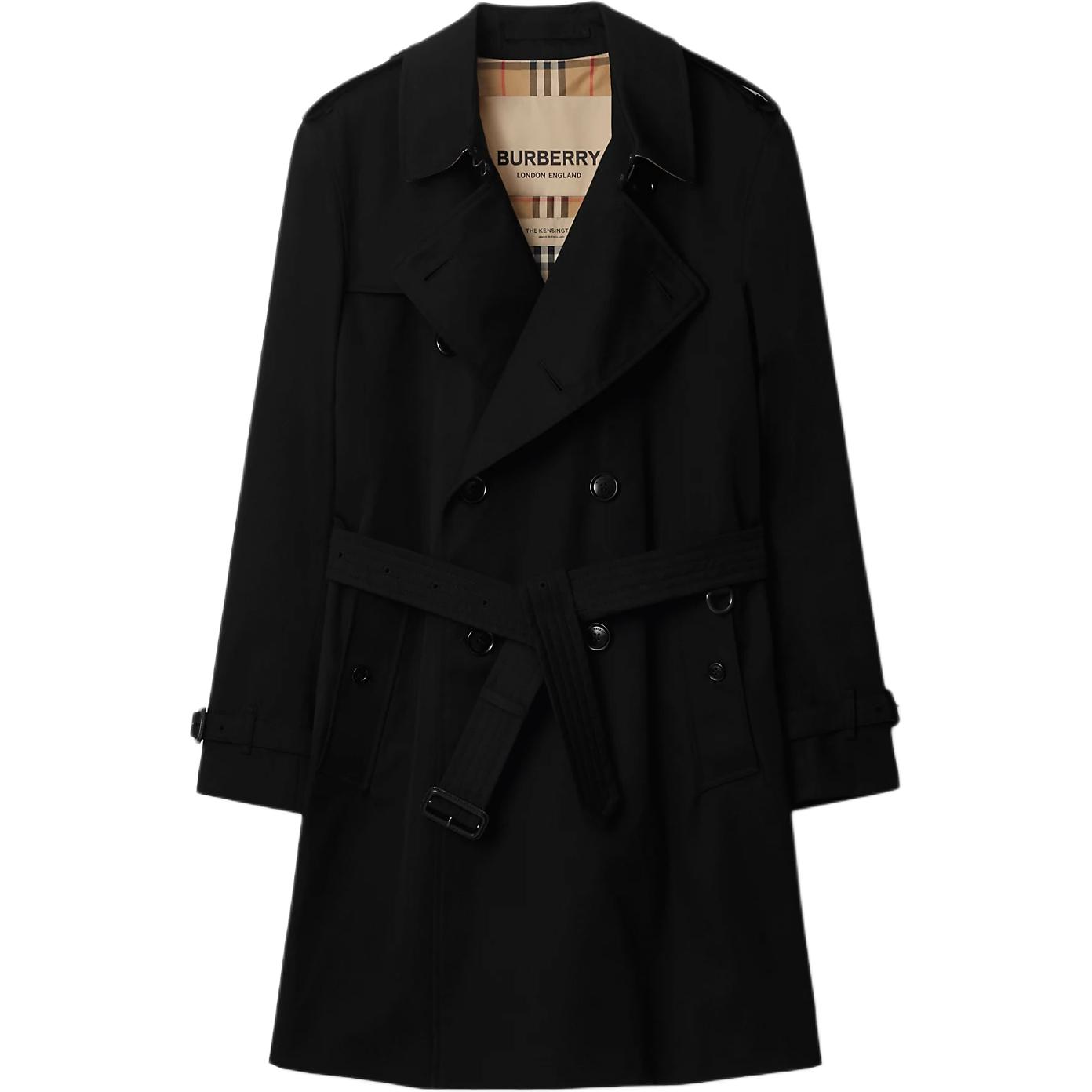 Burberry  FW23 Black Double-Breasted Mid-Length Coat 80793861
