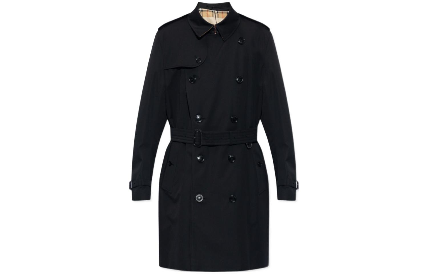 Burberry  FW23 Black Double-Breasted Mid-Length Coat 80793861 圖 2