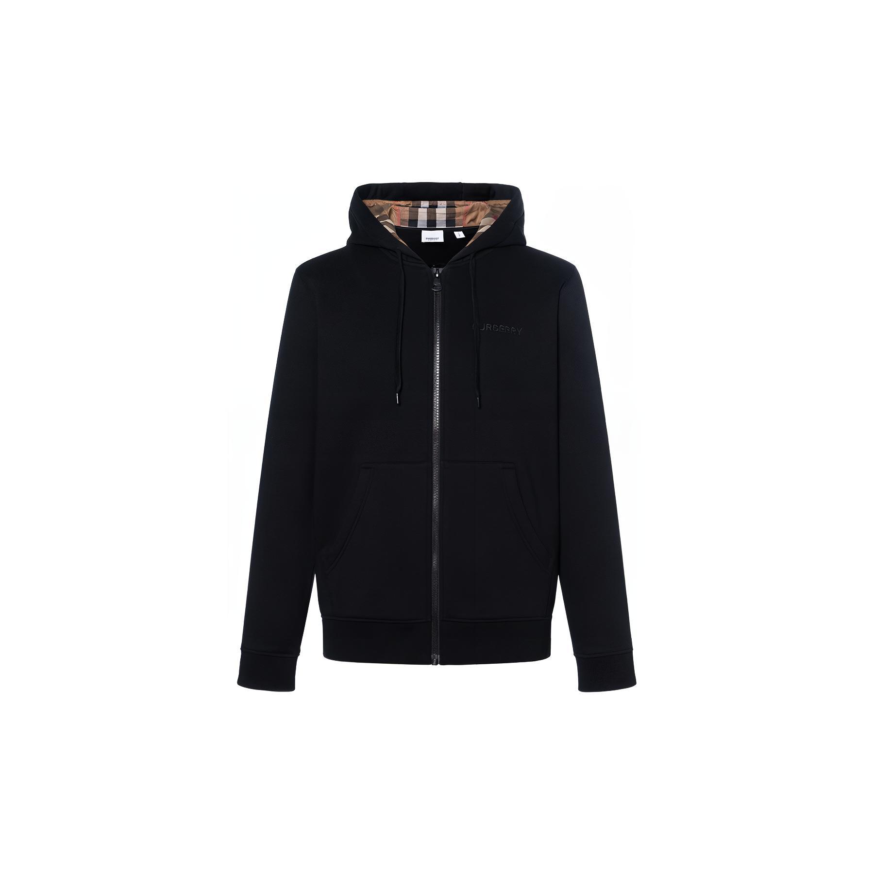 Burberry  FW24 Embroidered Logo Black Hoodie. 80843761