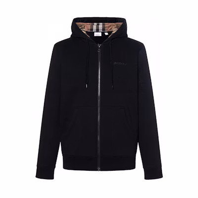 Burberry FW24 Embroidered Logo Black Hoodie. 80843761