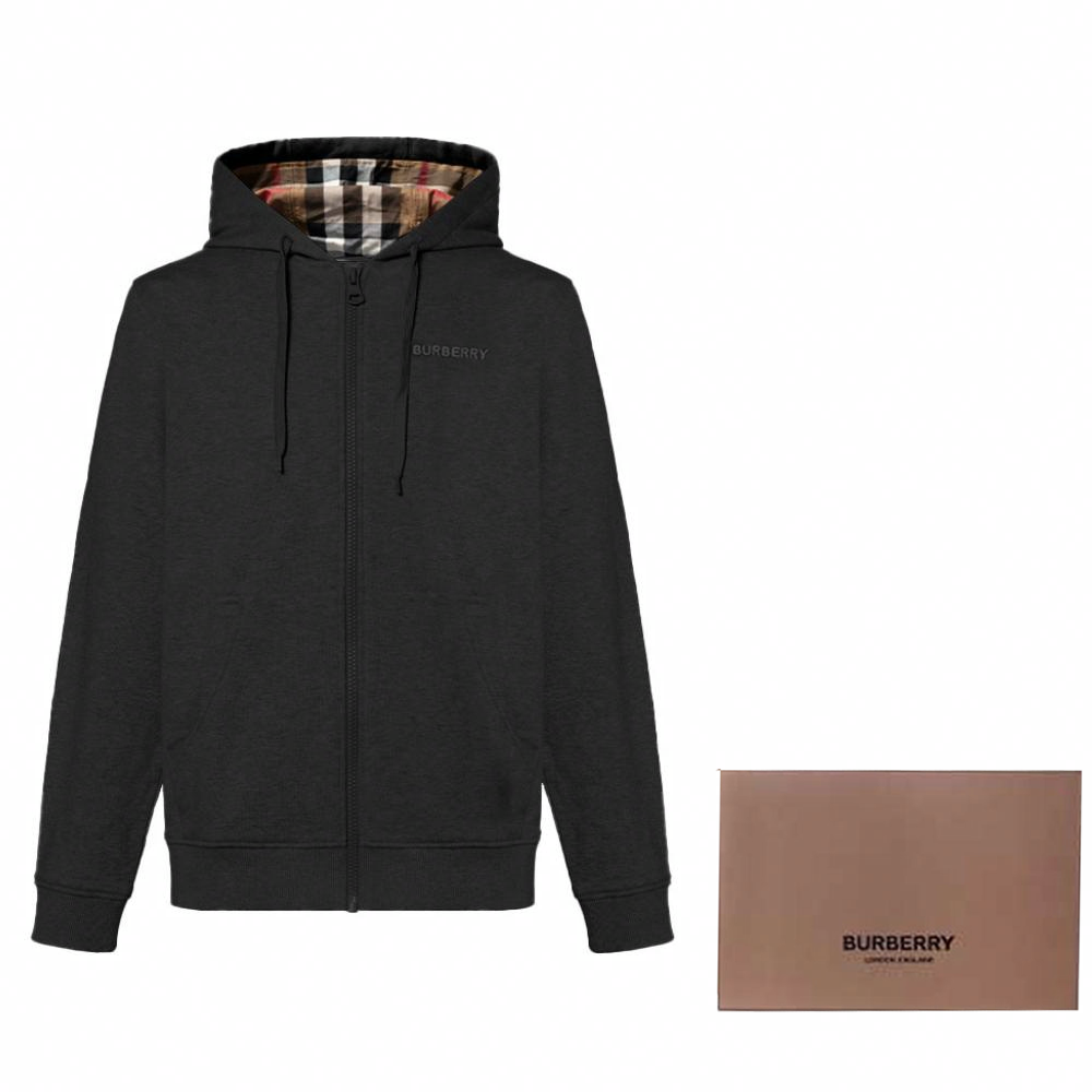 Purchase Burberry FW24 Logo Sulaman Hoodie Hitam. 80843761