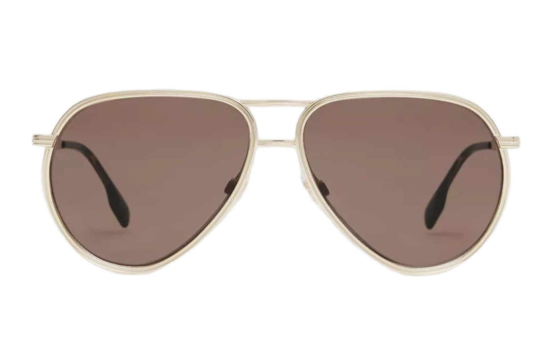 Burberry  Gold Fashion Pilot Sunglasses with Metal & Acetate Frame. 40822881