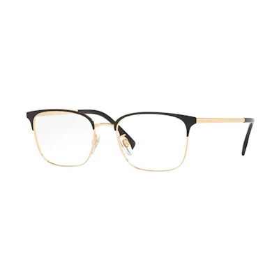 Burberry Gold Metal Browline Optical Glasses with Logo Detailing. 1338DVISTA