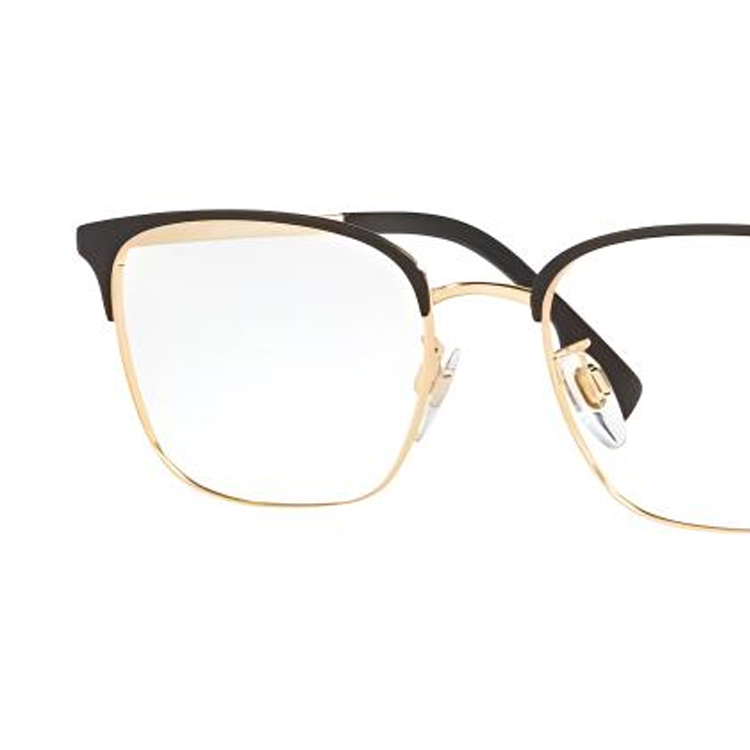 Shop Burberry  Gold Metal Browline Optical Glasses with Logo Detailing. 1338DVISTA