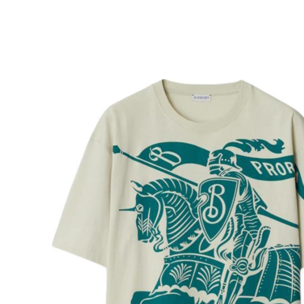 Sizing Burberry  Graphic Print Crew Neck Short Sleeve T-Shirt Plaster White 80942621