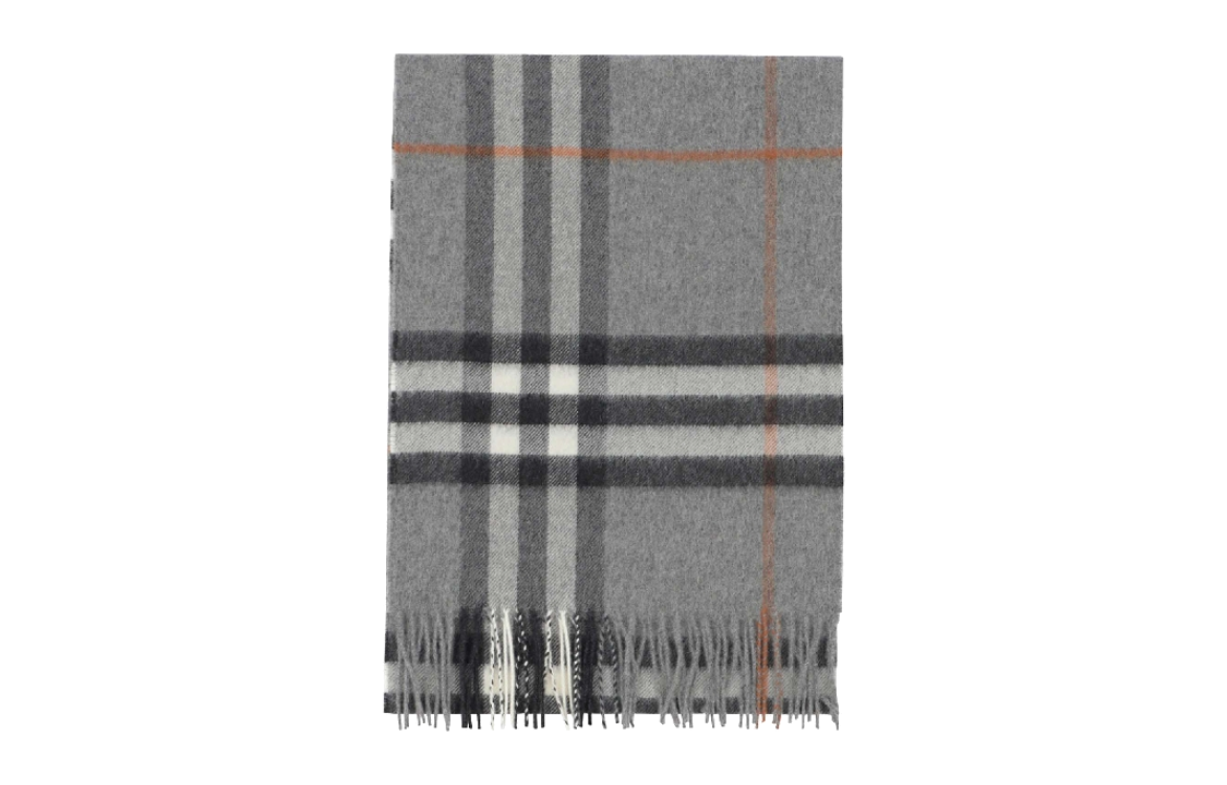 Burberry  Gray Checkered Wool Scarf 80778811 圖 2