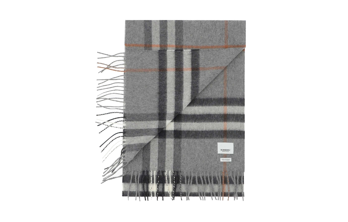 Burberry  Gray Checkered Wool Scarf 80778811 圖 3
