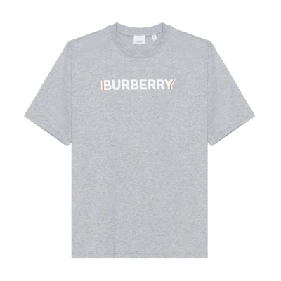 Burberry Gray Letter Print Cotton Oversized T-Shirt 80530121