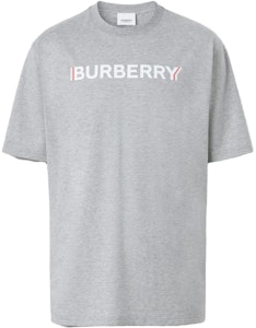 Burberry Kelabu Baju-T Oversized Cetakan Huruf Kapas 80530121 Order Burberry Kelabu Baju-T Oversized Cetakan Huruf Kapas 80530121