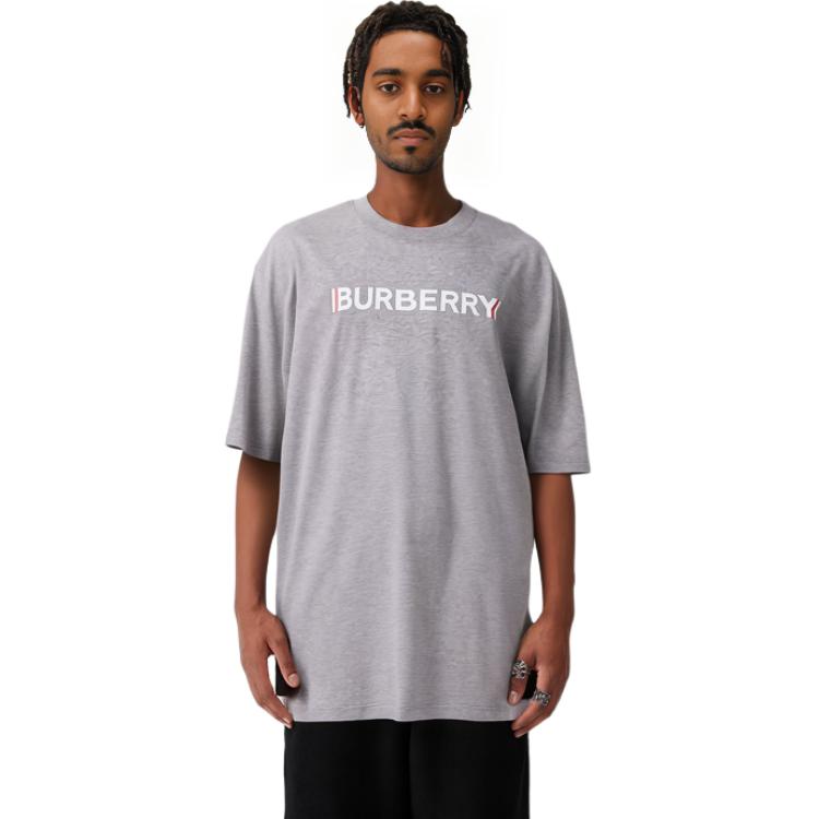 Purchase Burberry Kelabu Baju-T Oversized Cetakan Huruf Kapas 80530121