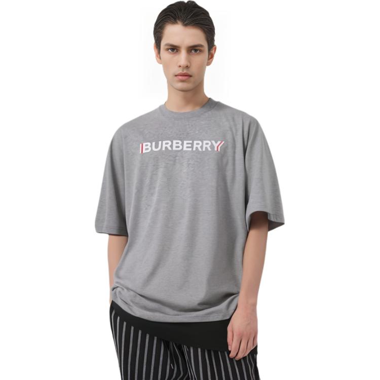 Details for Burberry Kelabu Baju-T Oversized Cetakan Huruf Kapas 80530121