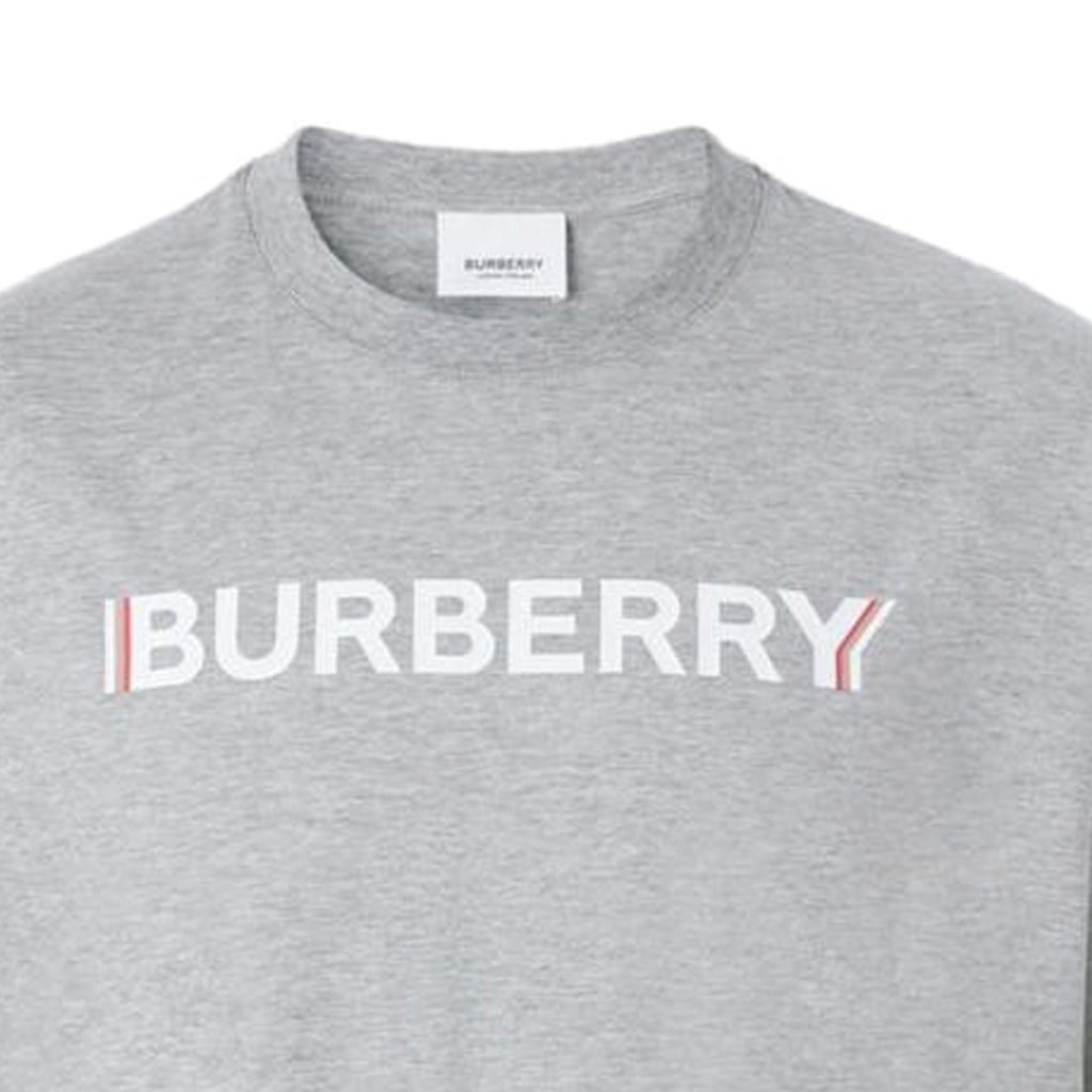 Cheap Burberry Kelabu Baju-T Oversized Cetakan Huruf Kapas 80530121