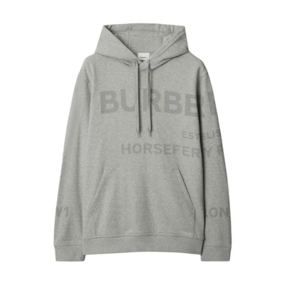 Burberry Gray Letter Print Pullover Hoodie Long Sleeve Sweater. 80843351