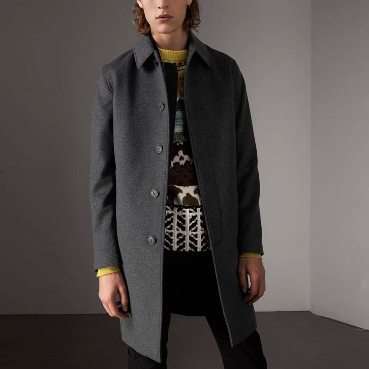 Burberry  Gray Wool Blend Mid-Length Coat with Detachable Vest. 40653951 圖 3