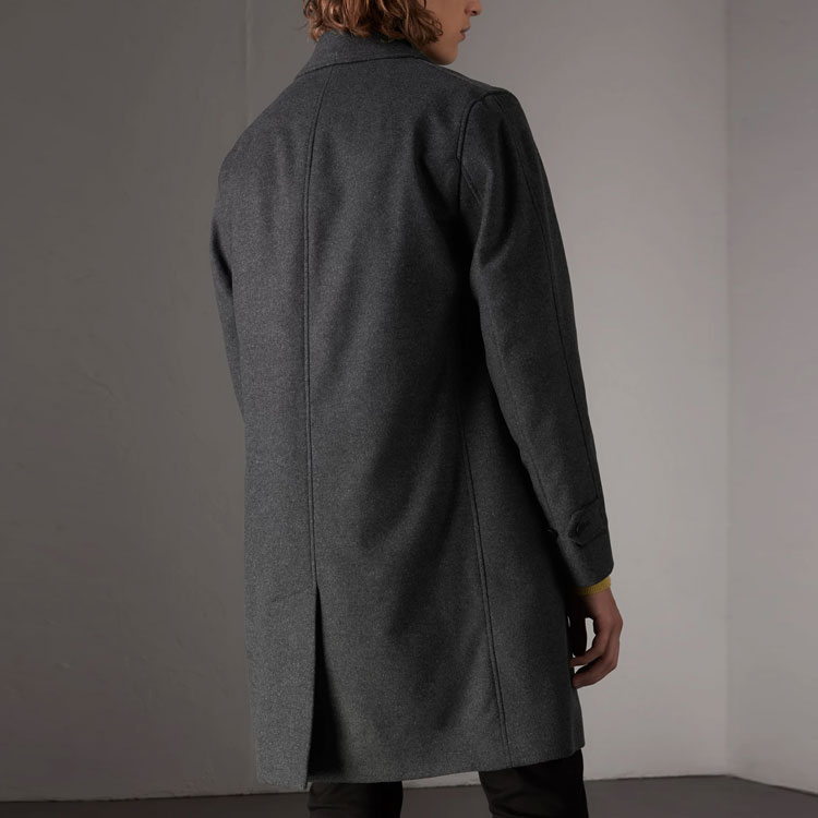 Burberry  Gray Wool Blend Mid-Length Coat with Detachable Vest. 40653951 圖 4