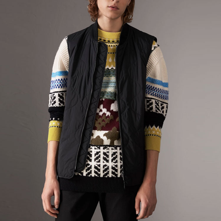 Burberry  Gray Wool Blend Mid-Length Coat with Detachable Vest. 40653951 圖 5