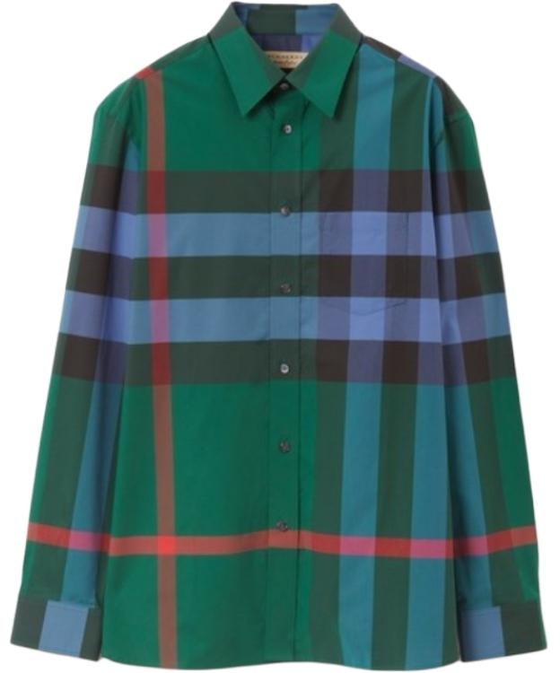 burberry-green-check-pattern-long-sleeve-button-up-shirt-80466221