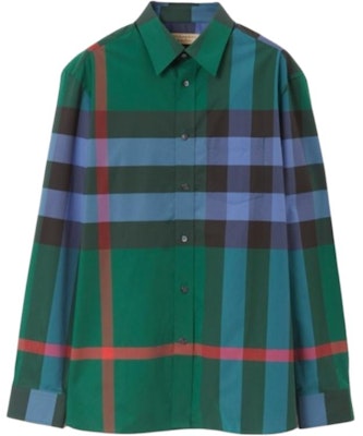 Kemeja Lengan Panjang Kotak-Kotak Hijau Burberry. 80466221 Order Kemeja Lengan Panjang Kotak-Kotak Hijau Burberry. 80466221