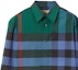 Shop Kemeja Lengan Panjang Kotak-Kotak Hijau Burberry. 80466221