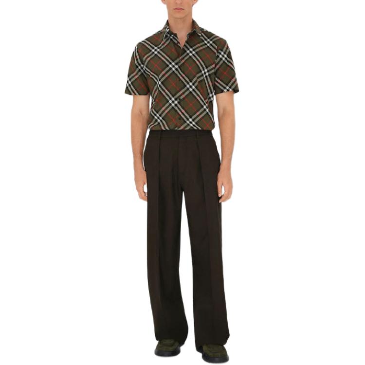 Burberry  Green Check Short-Sleeve Button-Up Shirt. 80953241 圖 3