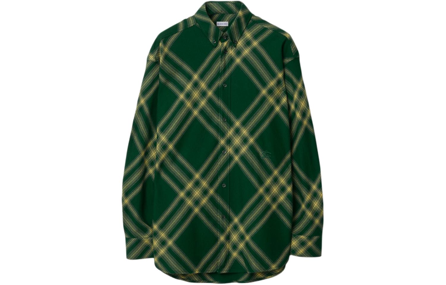 Buy Burberry  Green Checkered Button-Up Cashmere Sweater. 80825001